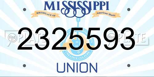 2325593 Mississippi License Plate