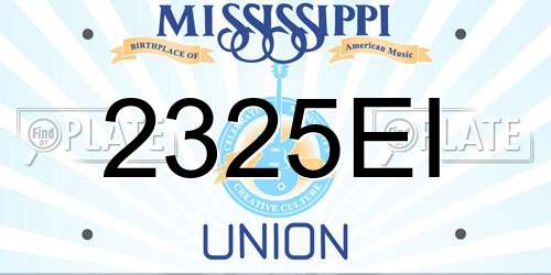 2325EI Mississippi License Plate