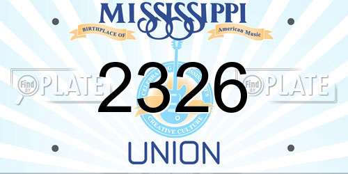 2326 Mississippi License Plate