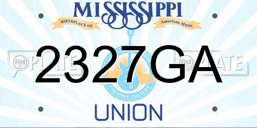 2327GA Mississippi License Plate