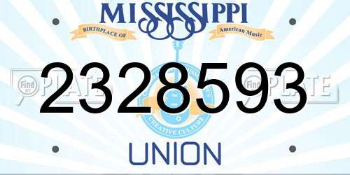 2328593 Mississippi License Plate
