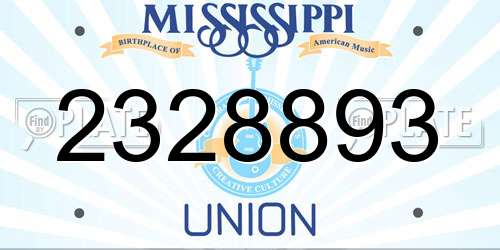2328893 Mississippi License Plate