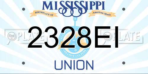 2328EI Mississippi License Plate