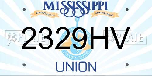 2329HV Mississippi License Plate