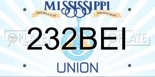 232BEI Mississippi License Plate
