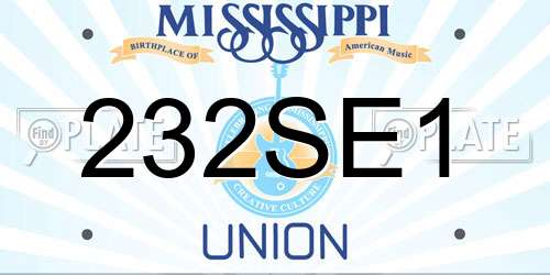 232SE1 Mississippi License Plate