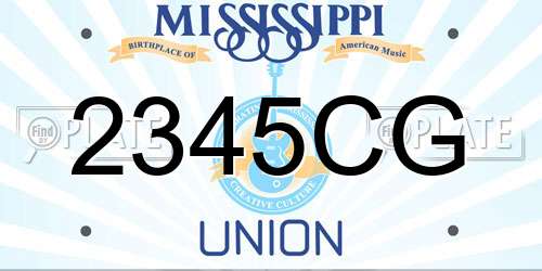 2345CG Mississippi License Plate