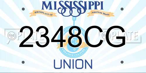 2348CG Mississippi License Plate