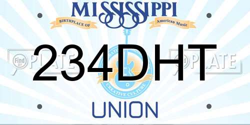 234DHT Mississippi License Plate