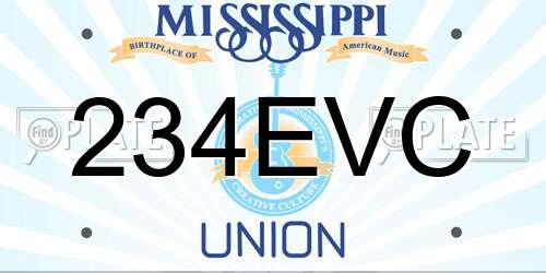 234EVC Mississippi License Plate