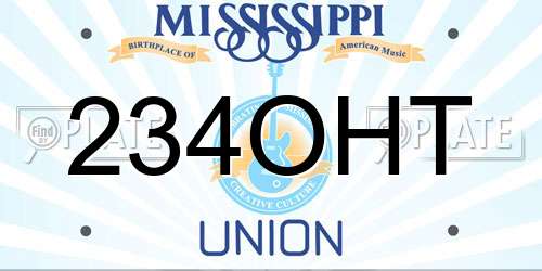 234OHT Mississippi License Plate