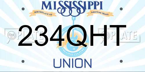 234QHT Mississippi License Plate