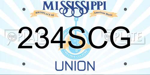234SCG Mississippi License Plate