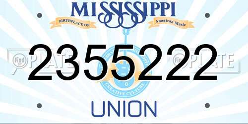 2355222 Mississippi License Plate