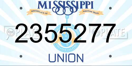 2355277 Mississippi License Plate