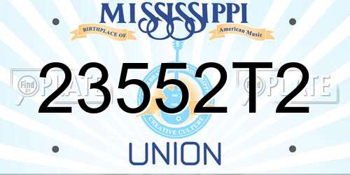 23552T2 Mississippi License Plate
