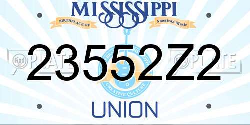 23552Z2 Mississippi License Plate