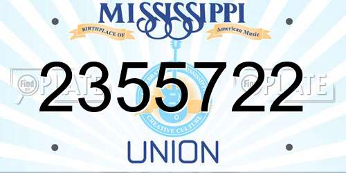 2355722 Mississippi License Plate