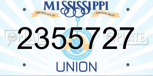 2355727 Mississippi License Plate