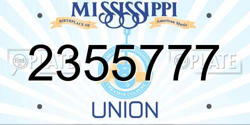 2355777 Mississippi License Plate