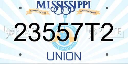 23557T2 Mississippi License Plate