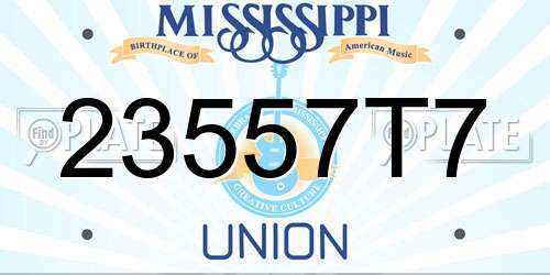 23557T7 Mississippi License Plate