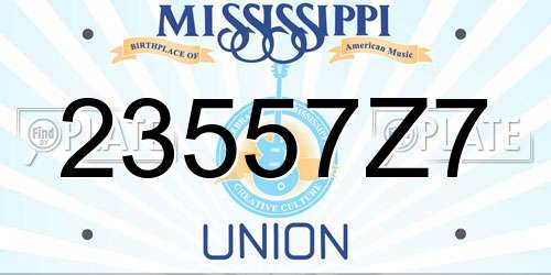 23557Z7 Mississippi License Plate