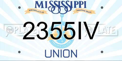 2355IV Mississippi License Plate