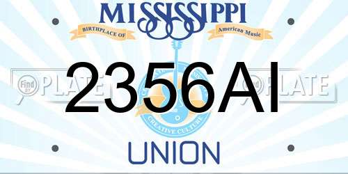 2356AI Mississippi License Plate