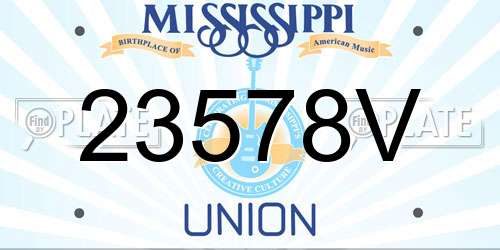 23578V Mississippi License Plate