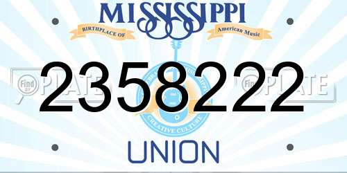 2358222 Mississippi License Plate