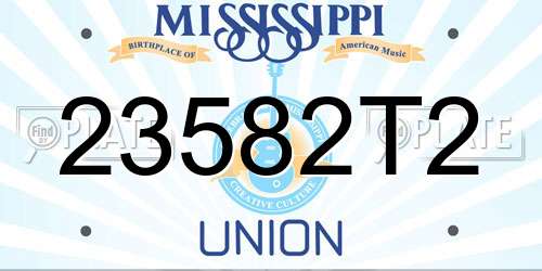 23582T2 Mississippi License Plate