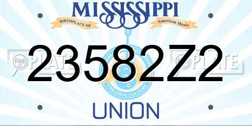 23582Z2 Mississippi License Plate
