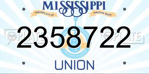 2358722 Mississippi License Plate