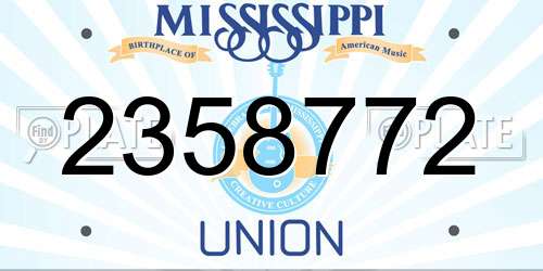 2358772 Mississippi License Plate