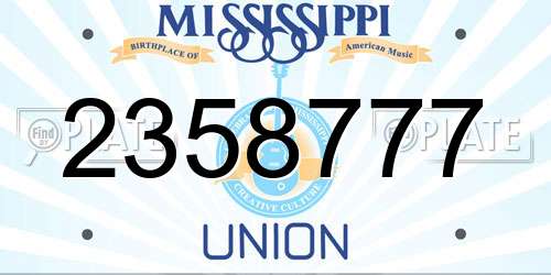 2358777 Mississippi License Plate