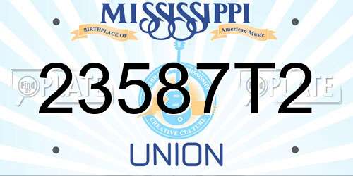 23587T2 Mississippi License Plate
