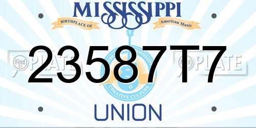 23587T7 Mississippi License Plate
