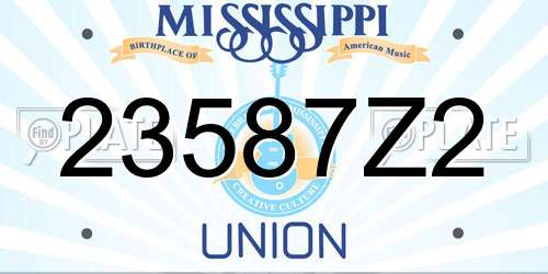 23587Z2 Mississippi License Plate