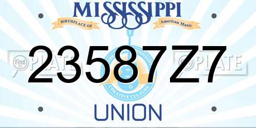 23587Z7 Mississippi License Plate
