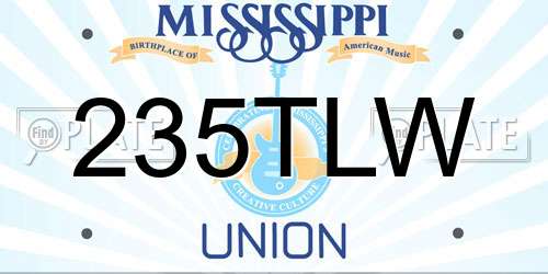 235TLW Mississippi License Plate
