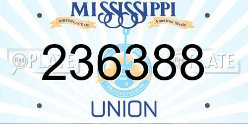 236388 Mississippi License Plate