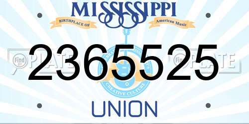 2365525 Mississippi License Plate