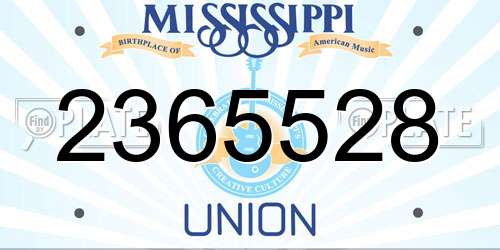 2365528 Mississippi License Plate