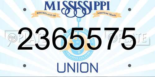 2365575 Mississippi License Plate