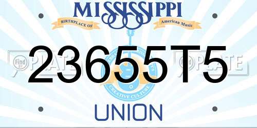 23655T5 Mississippi License Plate