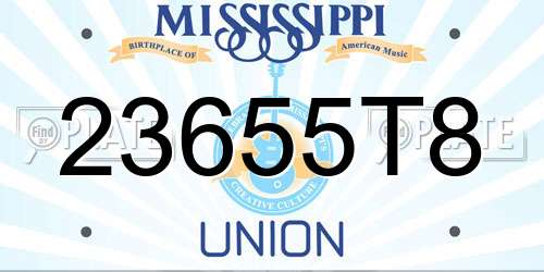 23655T8 Mississippi License Plate