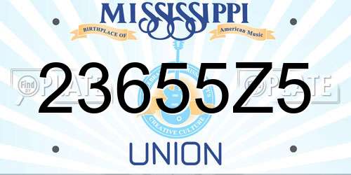 23655Z5 Mississippi License Plate