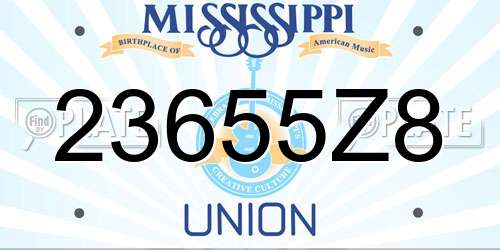 23655Z8 Mississippi License Plate