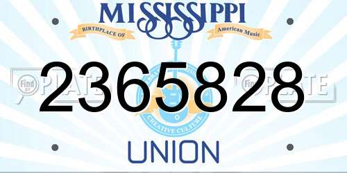 2365828 Mississippi License Plate
